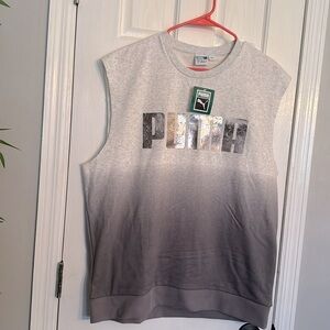 Puma sleeveless gray ombré sweatshirt NWT L